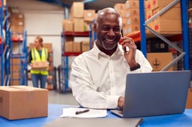 worker on byod phone