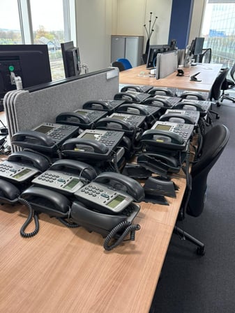 Pile of desk phones